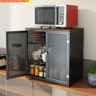 ตู้เอนกประสงค์บ้านครัวจานตู้เก็บของหลายชั้นชั้นวางเดสก์ท็อปตู้ตั้งโต๊ะระบายอากาศได้