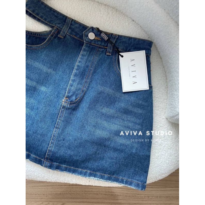 aviva-studio-ยีนส์สั้นเว้าเอว