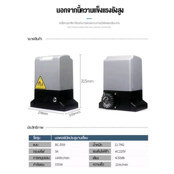 พร้อมส่ง-มอเตอร์ประตูรั้วรีโมท-ac-1000kg-สามารถออกใบกำกับภาษีได้-บวกเพิ่ม-7-จากราคาขาย