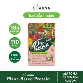 CHARNN โปรตีนจากพืช Plant based Protein MatCha ฌาน โปรตีนพืช รสมัทฉะ 100% เเพ็ค 1 กล่อง