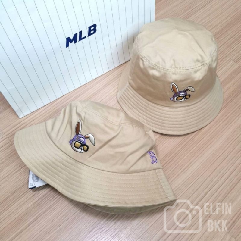 แท้-รุ่น-limite-mlb-rabbit-bucket-hat-หมวกปีกกว้าง-หมวกบักเก็ต-โลโก้กระต่าย-สีดำ-สีเบจ