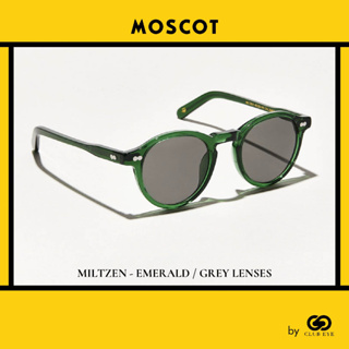 MOSCOT แว่นกันแดด มอสคอต รุ่น MILTZEN สีกรอบ EMERALD สีเลนส์ GREY ไซซ์ 46 ของแท้ มีประกัน