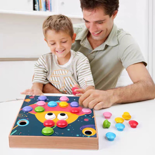 ของเล่นจิ๊กซอว์ รูปเห็ด คละสี เสริมการเรียนรู้เด็กวัยหัดเดิน Sarran