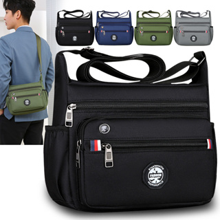(B-976)🔥กระเป๋าสะพายข้าง กระเป๋าผ้าไนลอน สไตล์เกาหลี สำหรับผู้ชาย จุของได้เยอะ