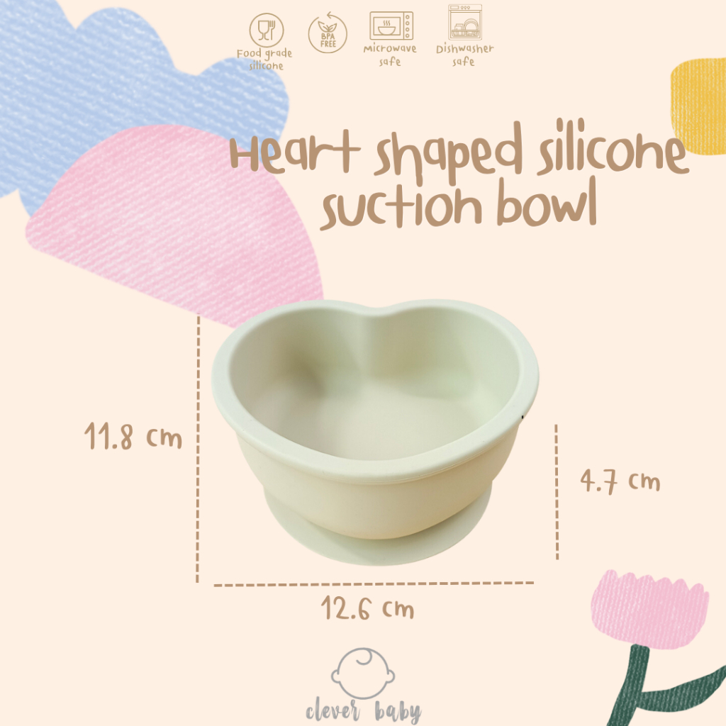 clever-baby-store-ถ้วยซิลิโคนรูปหัวใจ-มีฐานดูด-สำหรับ6เดือนขึ้นไป-ถ้วยใส่ซุป-แกง-หรืออาหารปั่น-silicone-suction-bowl