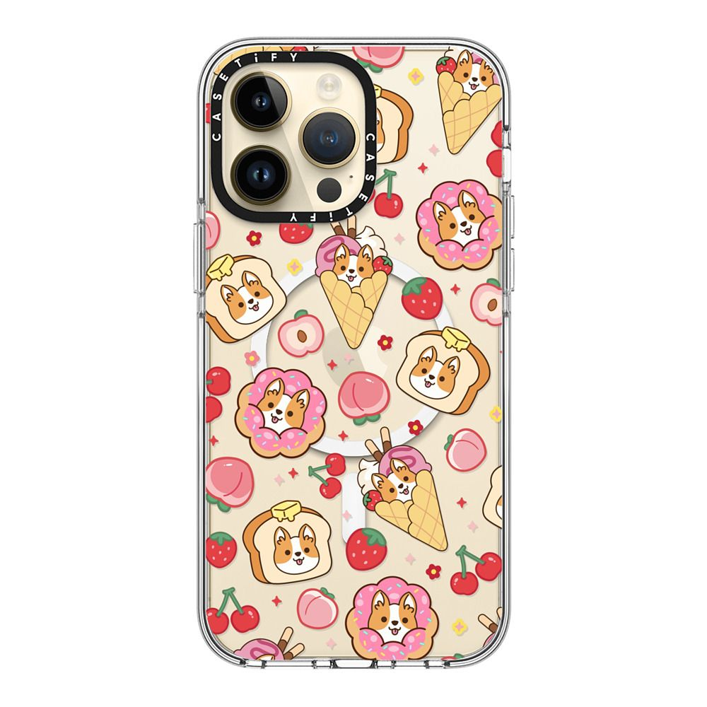 casetify-corgi-crepe-waffle-donut-14-pro-max-clear-case-ms-compatible-color-clear-14pmสินค้าพร้อมส่ง