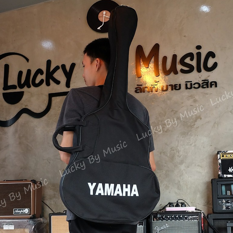 ฟรีปิ๊ก2อัน-กระเป๋ากีต้าร์โปร่ง-yamaha-กระเป๋าผ้า-39-41-นิ้ว-สะพายหลังได้-ด้านหน้ามีช่องเก็บอุปกรณ์-มีปลายทาง