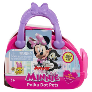 (ของแท้100%) พร้อมส่ง! Disney Junior Minnie Mouse Polka Dot Pets Collectible Figures