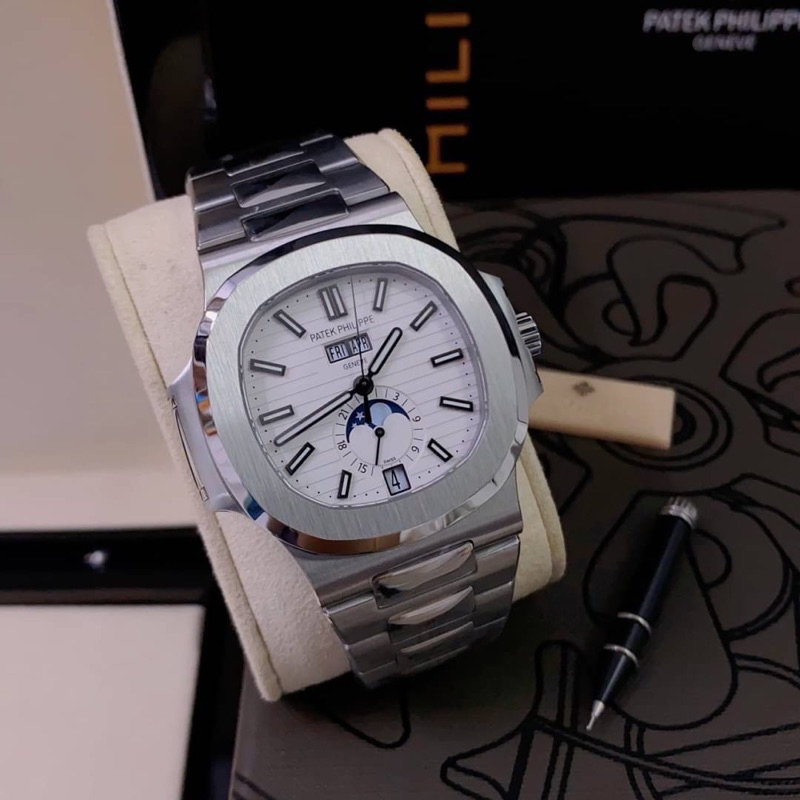 นาฬิกา-patek-phillips-nautilus-swiss-1-1-โรงงาน-ppf-ใส่สลับแท้