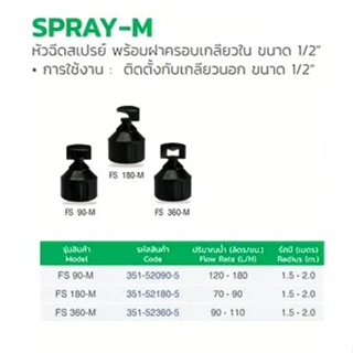 Super Products หัวฉีดสเปรย์ รุ่น SPRAY-M (100ตัว/แพ็ค)