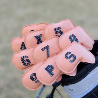 [11GOLF] Golf Irons Head Cover 1 ชุดมี 10 ชิ้น 4 5 6 7 8 9 P A S X รหัส MT-IR-PINK