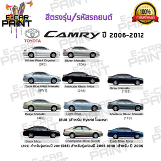 สีตรงเบอร์ TOYOTA CAMRY 2006-2012  สีสเปร์ย Station Paint 2k 400 ml