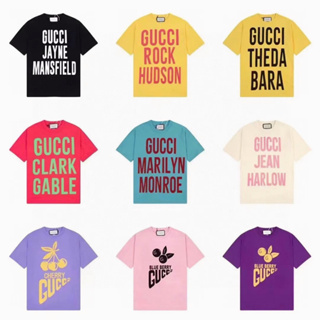 GUCCi printed short-sleeved T-shirt/mens and womens/100% authentic