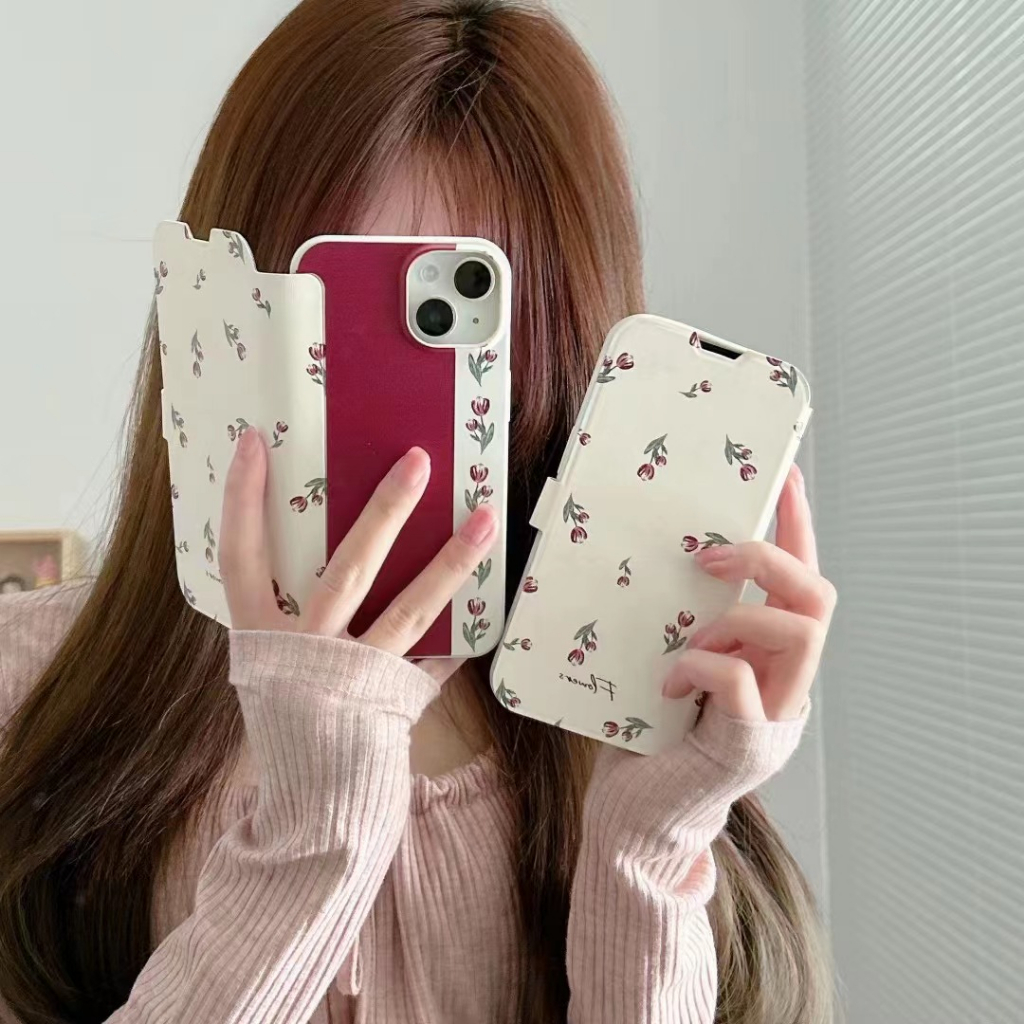 ส่งจากไทยใน24ชม-เคสไอโฟน-14-13-12-11-pro-max-เคส-iphone-11-ดอกไม้-เคสโทรศัพท์แบบพลิก-พกง่ายๆ-การป้องกันการตก-case