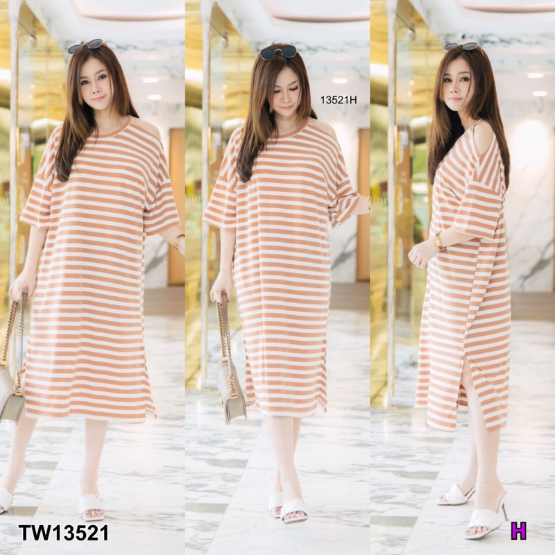 tw13521-dress-สาวอวบ-เดรสคอกลม-ดีเทลเก๋