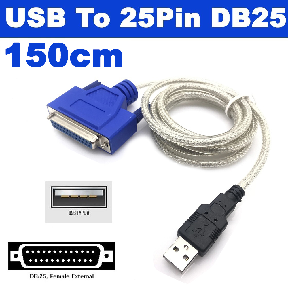 สายแปลง USB to Printer DB25 25Pin Parallel Port Cable Adapter ( 150cm