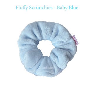 Baby Blue (ไซส์ 14 cm.) Fluffy Scrunchie ยางรัดผม ขนสั้นนุ่มนิ่ม ยางรัดผมโดนัท สไตส์เกาหลี