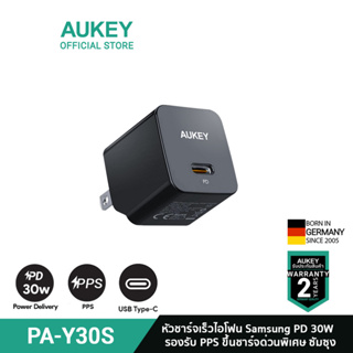 AUKEY PA-Y30S หัวชาร์จเร็ว  30W  ใช้สำหรับ ไอโฟน 13 / 13 Mini / 13 Pro / 13 Pro Max 30W Power Delivery หัวชาร์จใช้สำหรับไอโฟน 30W รุ่น PA-Y30S