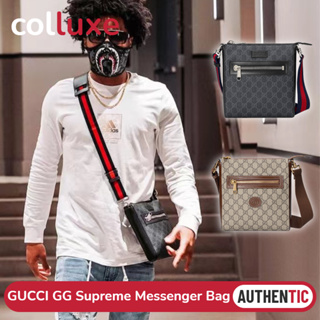 Gucci Men's GG Supreme Small Side Bag Black