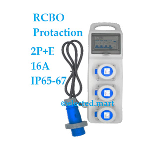 Portable RCBO 2P+E Socket Box บล๊อคปลั๊กเพาเวอร์มีกันดูด 2P+E 16A IP67