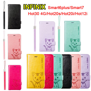จัดส่ง1-3วัน INFINIX Hot30 4G/Hot12i/Hot20s/Hot20i/Smart6plus/Smart7/SMART HD เคสฝาพับแมว Domicat เคสเปิดปิด Smart5