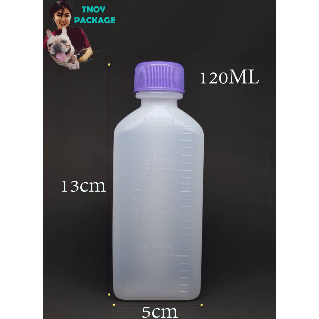 ขวด 120 มล. (100ใบ) 120cc ขวดพลาสติก เหลี่ยม 120ml + ฝา | Shopee Thailand