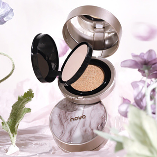 NOVO5861 NOVO Light and Bright double layer air cushion cream โนโว แป้งสองชั้น แป้งแข็ง+แป้งคูสชั่น