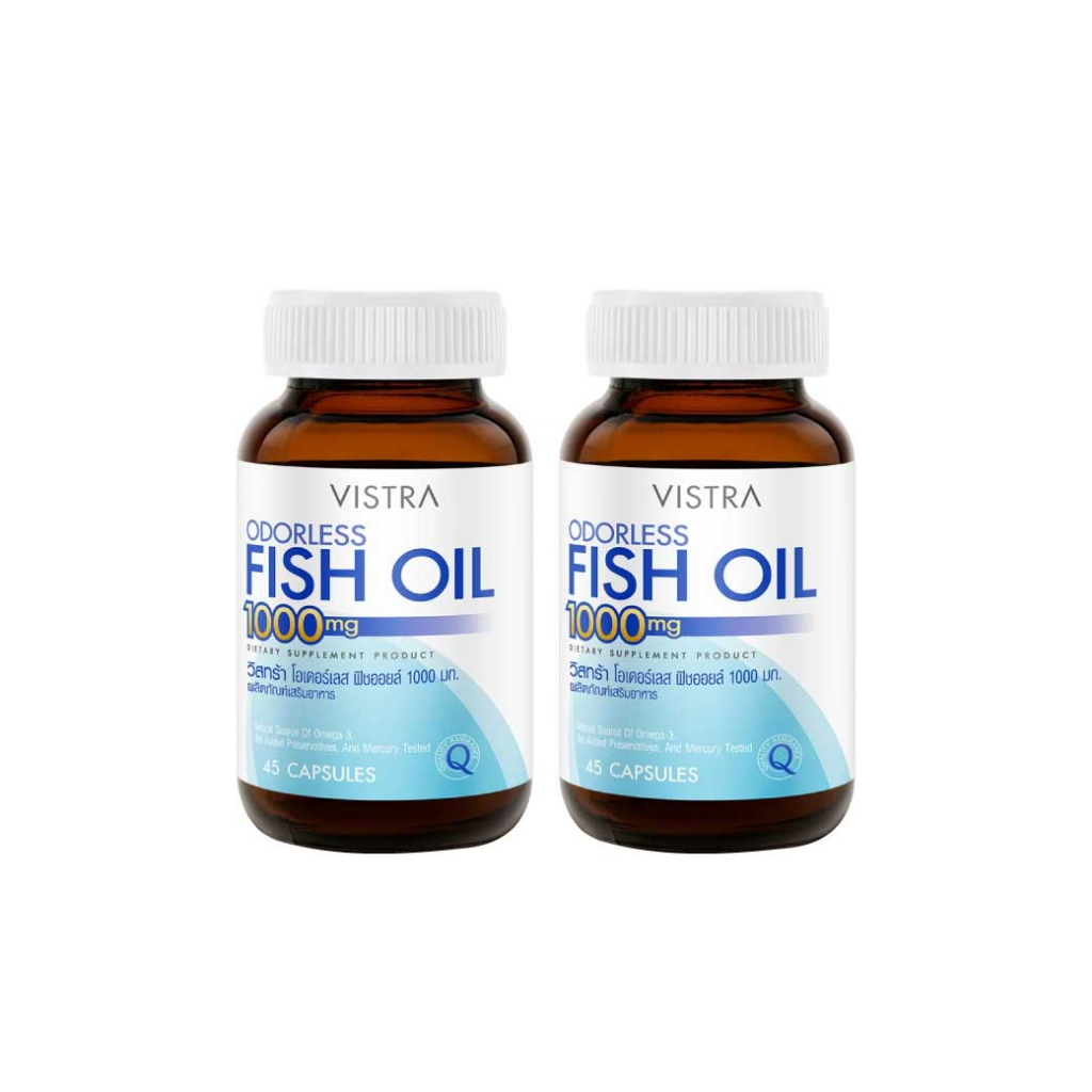 ภาพสินค้าแพ็คคู่สุดคุ้ม VISTRA Odorless Fish Oil 1000mg 45 แคปซูล. วิสทร้า โอเดอร์เลส ฟิชออยด์ 365wecare จากร้าน wecare1 บน Shopee ภาพที่ 2