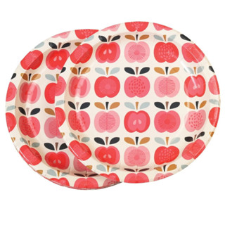 Vintage Apple Small Paper Plates จานกระดาษขนาด 18cm แพค 8 ชิ้น สินค้านำเข้าจาก UK