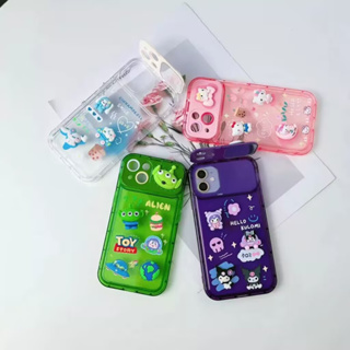 เคสนูนTPU มีกระจก ลายการ์ตูนน่ารัก ขาตั้งได้ สำหรับ iPhone 11 i7 i8 se2 se3 7plus 8plus Xr X XS การ์ตูนนูน