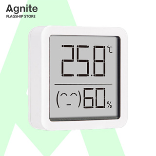 Agnite เครื่องวัดอุณหภูมิและความชื้นในอากาศ เครื่องวัดความชื้น ตัววัดอุณหภูมิ แบบดิจิตอล หน้าจอ LCD ขนาดเล็ก Thermometer