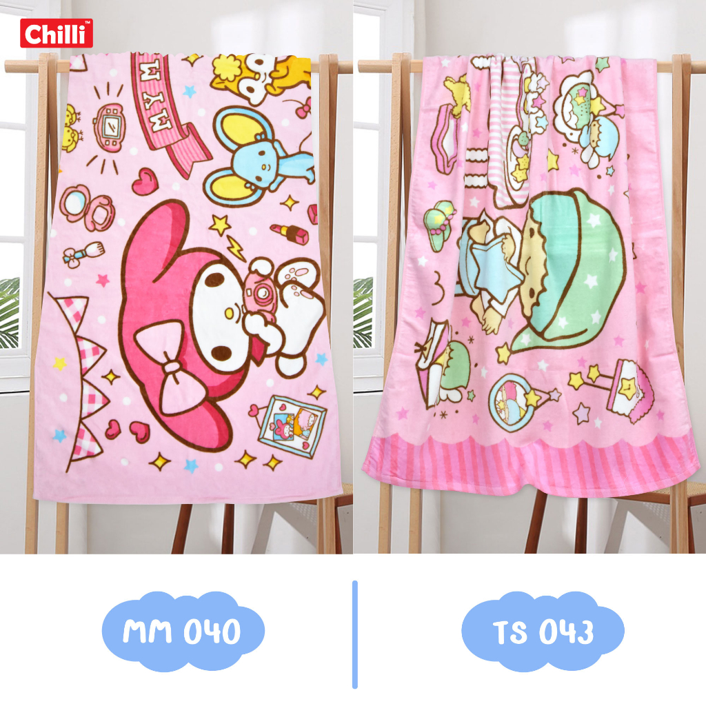 ของแท้-100-ผ้าขนหนู-sanrio-characters-ขนาด-27x54-นิ้ว-รวมลาย