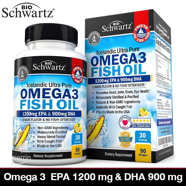 bioschwartz-omega-3-fish-oil-lemon-flavor-90-softgels-โอเมก้า-3-น้ำมันปลา-บำรุงสมอง-ดวงตา-ข้อต่อ-หัวใจ