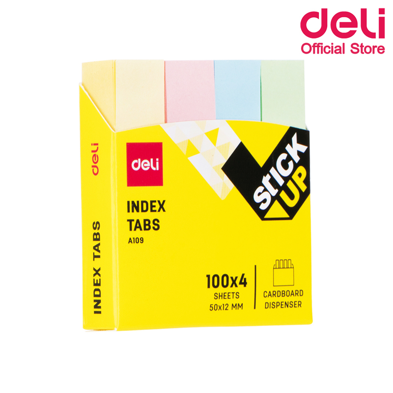deli-a10902-index-sticker-กระดาษโน๊ต-โพสต์อิทโน๊ต-4-สี-แพ็ค-1-ชิ้น-กระดาษโน๊ต-อินเด็กซ์-อุปกรณ์สำนักงาน-เครื่องเขียน-โพสท์อิท-กระดาษกาว-กระดาษโพสท์อิท