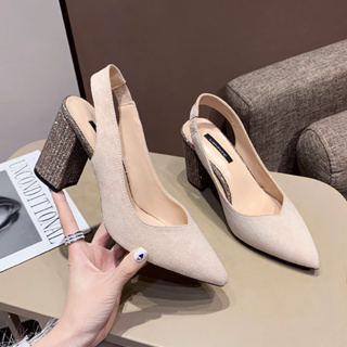 👠รองเท้าส้นหนาสวยงาม💃สบาย😎 ใส่ได้ทั้งทำงานและเที่ยว รองเท้าหัวแหลม 👉🏻ไซส์ 37-40👠ส้นสูง 8 ซม🚀มีสินค้าพร้อมส่ง