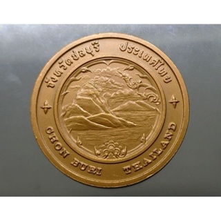 เหรียญประจำจังหวัดชลบุรี เหรียญที่ระลึก ประจำ จ.ชลบุรี เนื้อทองแดง ขนาด 4 ซ็น แท้ ออกจากกรมธนารักษ์ #เหรียญจังหวัดชลบุรี