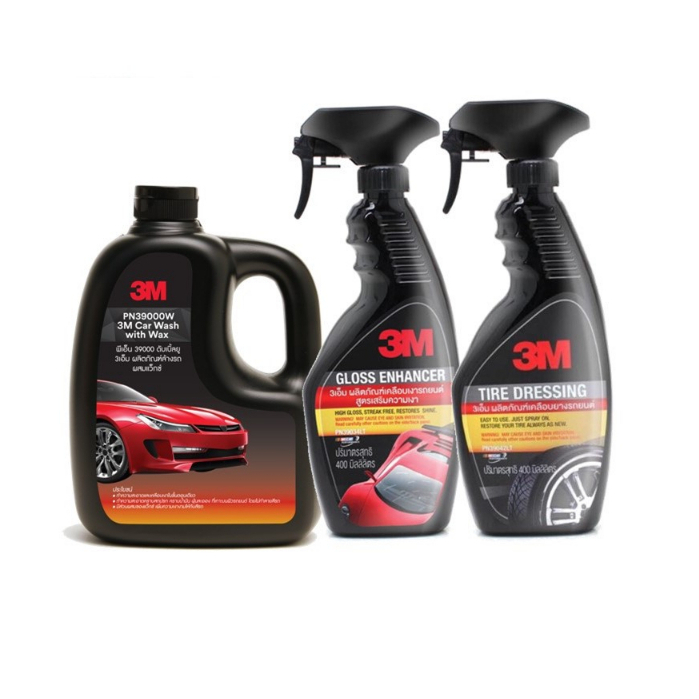 3m-ชุดผลิตภัณฑ์ดูแลรักษารถยนต์-แชมพูล้างรถ-สูตรผสมแวกซ์-1000-ml-เคลือบยางรถยนต์-pn39042lt-เคลือบเงารถยนต์-pn39034lt