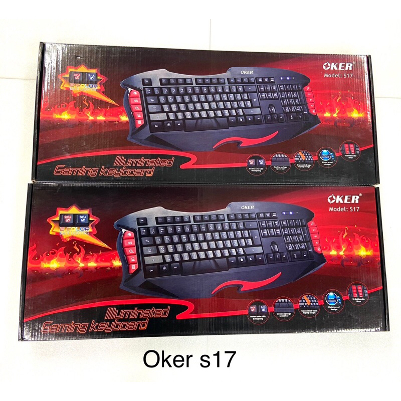 คีย์บอร์ดมีไฟ-oker-gaming-keyboard-s10-s16-s17-สินค้าใหม่-โล๊ะสต๊อค-ราคาถูก