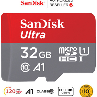 ราคาSandisk Ultra Micro SD Card 32GB Class10 A1 Speed 120MB/s SDHC (SDSQUA4-032G-GN6MN) เมมโมรี่ กล้องวงจรปิด กล้องติดรถ