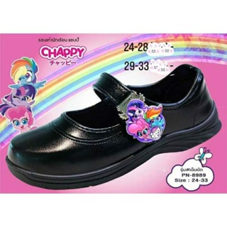 รองเท้านักเรียนPONY รุ่นล็อคเข็มขัด🦄🦄🦄ลิขสิทธิ์แท้ chappy ราคาสบายกระเป๋า#PN8989ดำ
