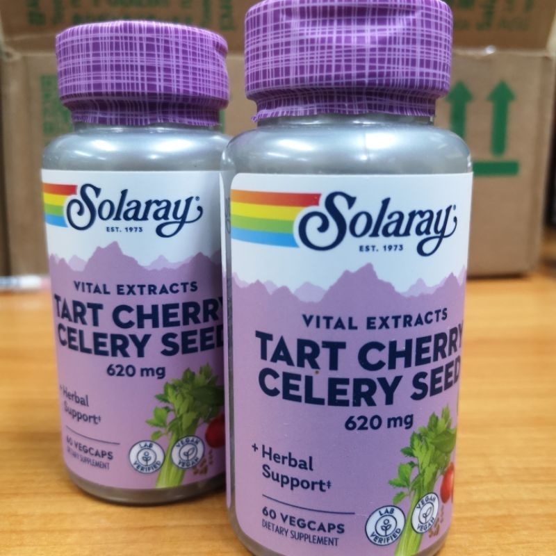 Solaray Tart Cherry Celery Seed 620 mg 60 VegCaps ลดกรดยูริค Uric