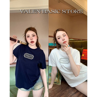 VALEN BASIC STORE💙🤍เสื้อยืดอกปัก CD