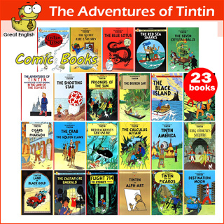 (ใช้โค้ดรับcoinคืน10%ได้) พร้อมส่ง  The Adventures of Tintin English Version The of 1-23 Comic Story 23 Volumes หนังสือภาษาอังกฤษ by GreatEnglishBooks