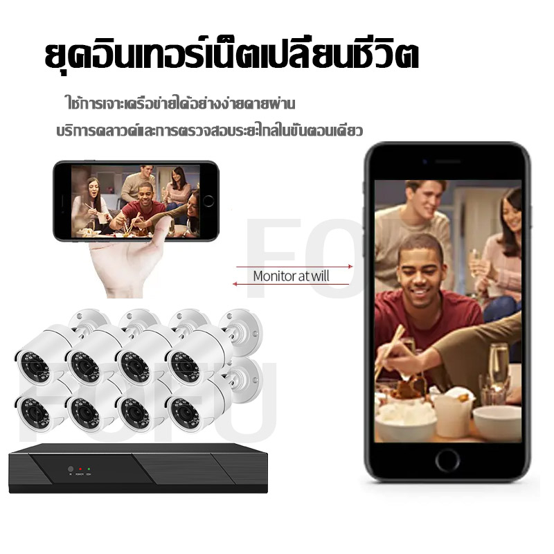 สายเคเบิลฟรี-ชุดกล้องวงจรปิด-ahd-4mp-8ch-ดูในtv-ได้-ดูบนโทรศัพท์ของคุณ-ติดตั้งง่าย-กล้องวงจรปิด-มีการรับประกัน