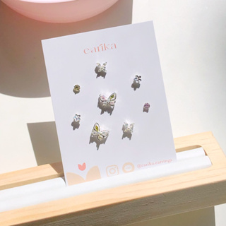 (กรอกโค้ด 72W5V ลด 65.-) earika.earrings - candy buttie set เซ็ตต่างหูผีเสื้อก้านเงินแท้ คนแพ้ง่ายใส่ได้