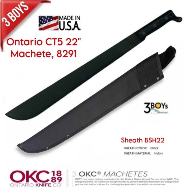 มีด-ontario-machete-ct5-ขนาด-22-หนา-3มม-มีดเดินป่าคู่ตัวของทหารอเมริกา-พร้อมปลอกผ้าไนลอนสีดำ-made-in-u-s-a-8291