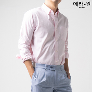 era-won Premium Quality เสื้อเชิ้ต ทรงปกติ Dress Shirt แขนยาว สี Pink Sheet