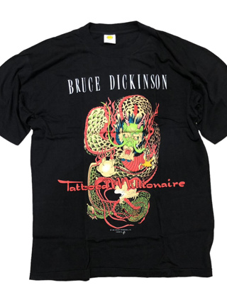 [จัดส่งฟรี!!!] เสื้อวงดนตรี Bruce Dickinson นักร้องนำวงไอร่อนไมเดน อัลบั้มเดี่ยว Tattooed Millionaire ปี 1990 หายาก