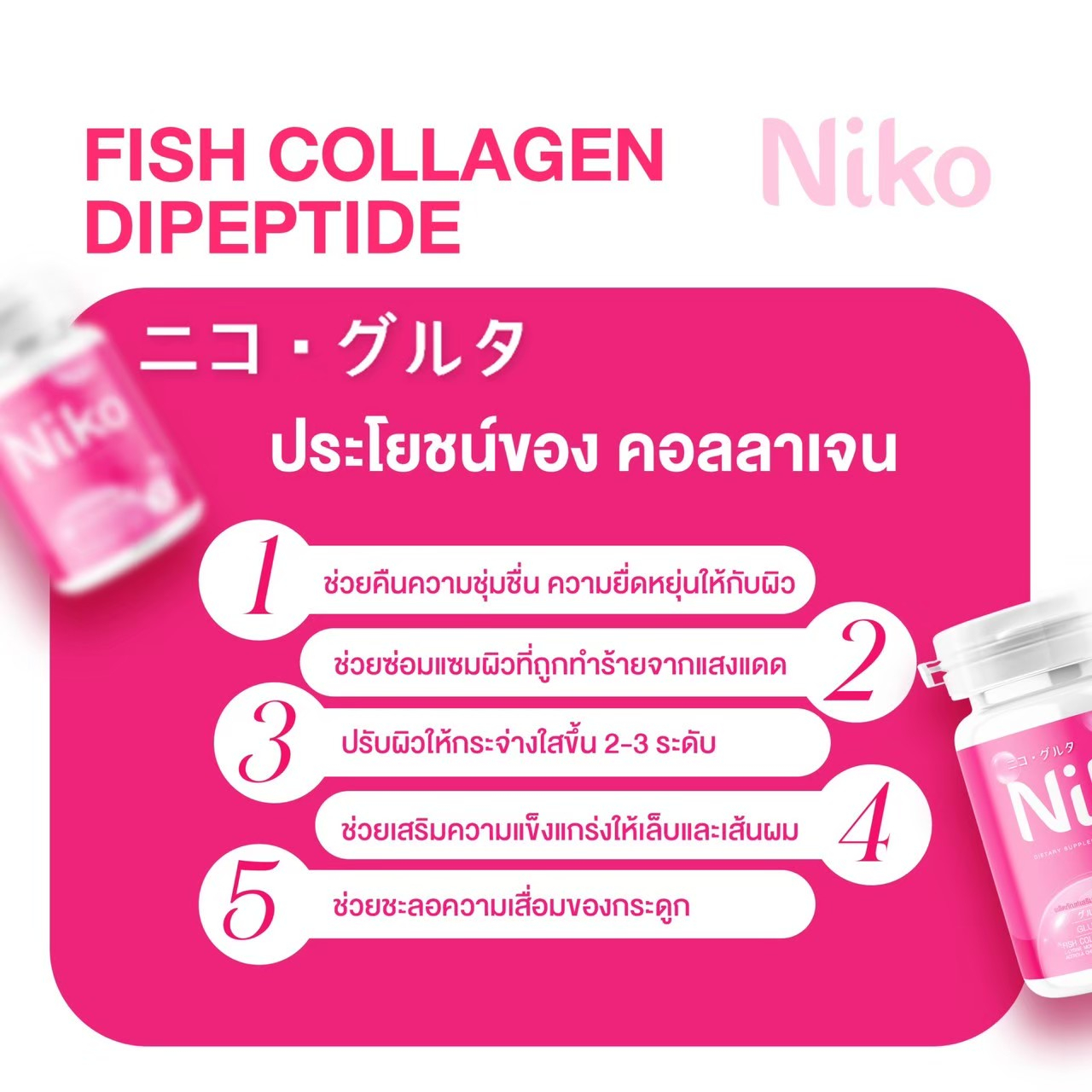 1แถม2-นิโกะ-กลูต้า-niko-gluta-hya-แอล-กลูตาไธโอน-คอลลาเจนไดเปปไทด์-ผิวเนียน-กระจ่างใส-กลูต้าเข้มข้น-บำรุงผิว-ผิวขาว