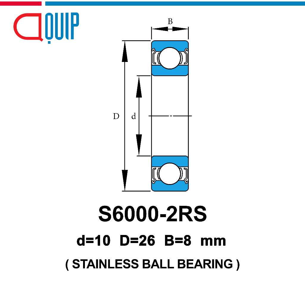 s6000-2rs-sbc-ตลับลูกปืนเม็ดกลม-สเตนเลส-ss6000-2rs-จาระบี-ฟู้ด-เกรด-stainless-bearing-s6000-2rs-material-sus420-s6000rs